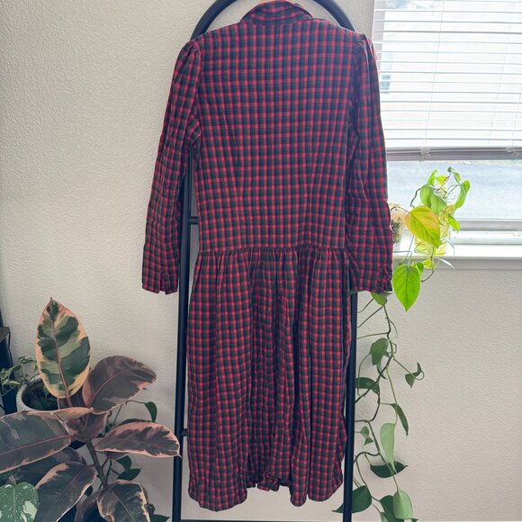 Vintage Cotton Flannel Holiday Plaid Dress - Picture 9 of 10